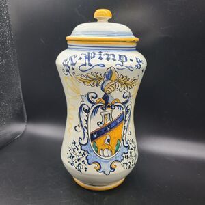 Artistica Deruta Italian Ceramic Handmade Lidded Canister Pharmacy Vase Majolica